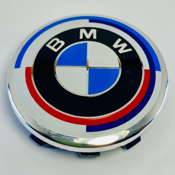 4 new 50th anniversary BMW tire rim Center Caps - Picture 2 of 4